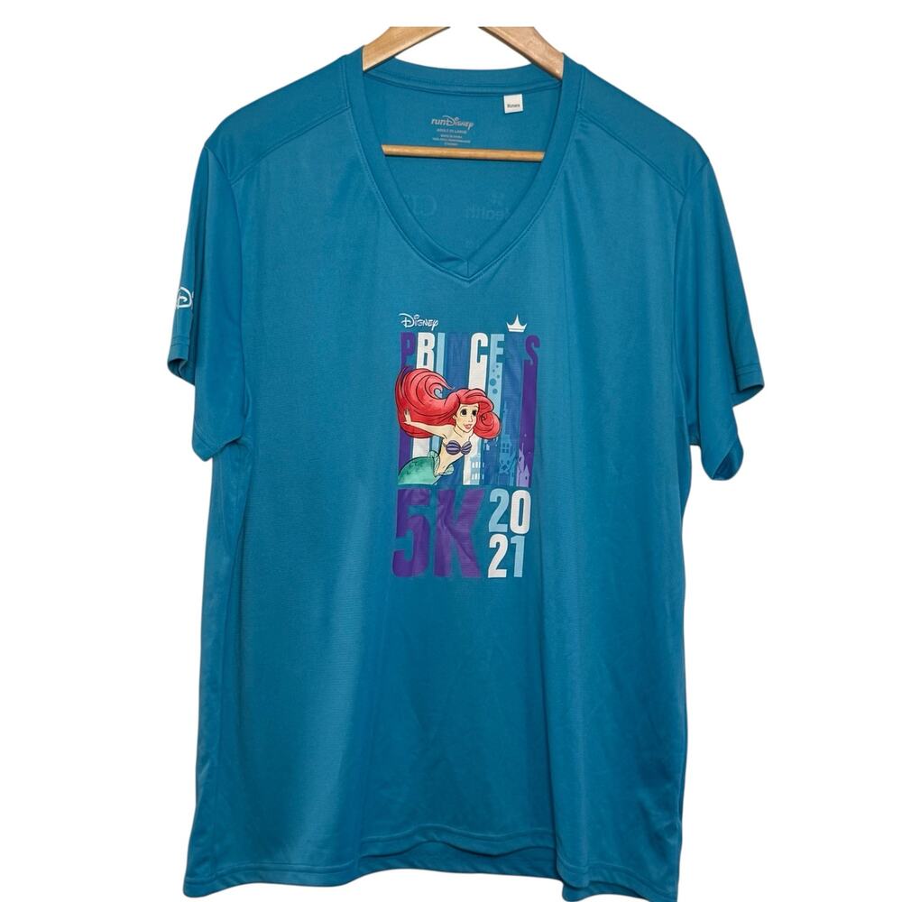 2021 Disney Princess 5K Run Disney Little Mermaid 2XL Women's T-Shirt